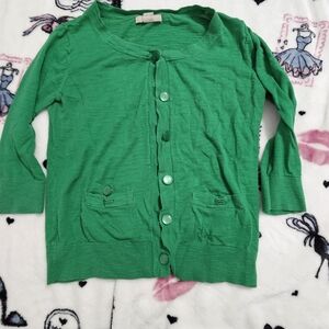 Green Button-Up Cardigan